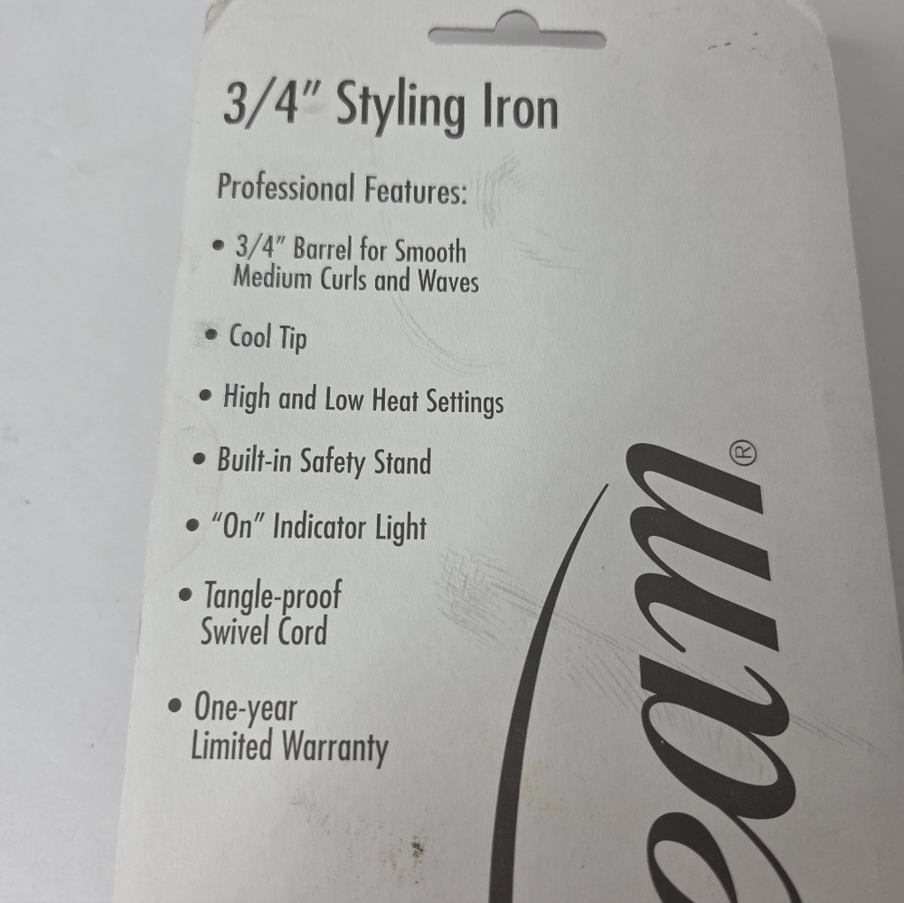 Sunbeam 3/4" Styling Iron Cool Tip High Low Heat NEW - Picture 5 of 6